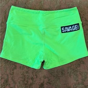 Neon Green Savage Workout shorts